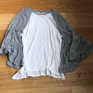 Free People Bell Sleeved Baseball T